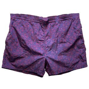 Woolrich Men's Casual Swim Trunks Shorts Elastic Waist Stretch Purple Geometric